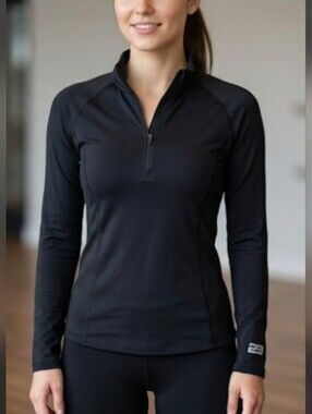 Vintage Hot Chilly's Powerskins Long-Sleeve Quarter-Zip Performance Top